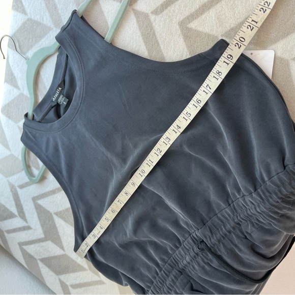 Athleta NWT Seasoft Midi Elastic‎ Waist Sports Dress size Large Soft Black Black - Picture 10 of 11